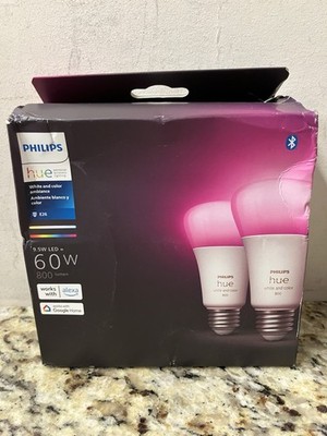 Philips Hue 548610 CFH Smart Light A19 Bulbs - 60W, Multicolor, Pack of 2