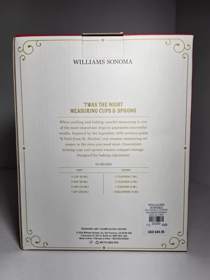 Williams Sonoma Twas The Night Before Christmas Measuring Cups & Spoons Set - Image 2 of 3