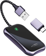 Wireless CarPlay Adapter, Wired to Wireless iPhone Dongle, Purple/ Black
