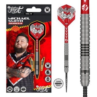 Shot Michael Smith Series II 2 Steeldarts 90% Tungsten Bully Boy 22 23 24 25 gr