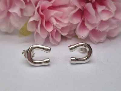 OHRRINGE - Sterling Silber heiße Diamanten Glückshufeisen Ohrstecker.
