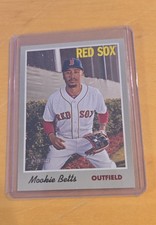 2019 Topps Heritage - Mookie Betts #78 Portrait, White Jersey