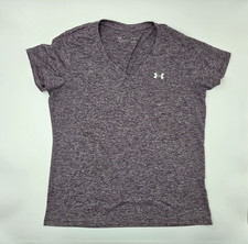 Under Armour Heatge Women's V-Neck Sports T-Shirt, Purple and Light, Size L