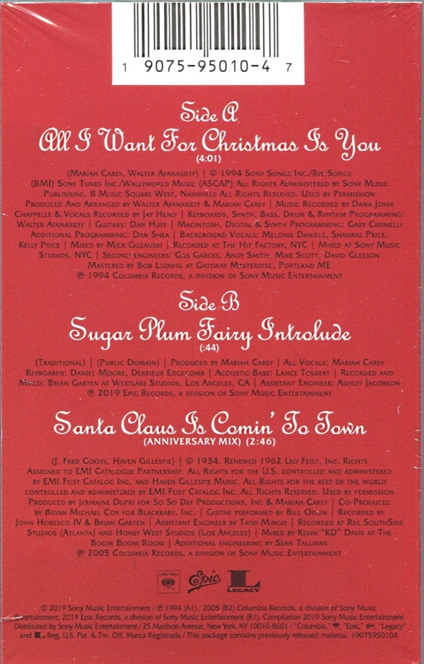 GREEN CASSETTE---  MARIAH CAREY All I Want for Christmas Is You SINGLE TAPE 1227 - Image 4 of 4