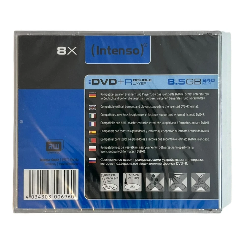 Intenso Double Layer DVD + R 8,5 GB 240 Min. DVD+R Rohling 1 Stück Neu & OVP - Bild 2 von 2