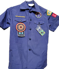 Boy Scout Shirt with Merit Badges Size M Texas 189 Uniform Patches