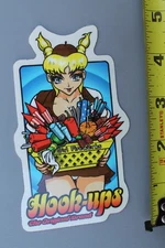 Hook-Ups Skateboard Sexy Anime Fireworks Girl Z87A Vintage Skateboarding STICKER