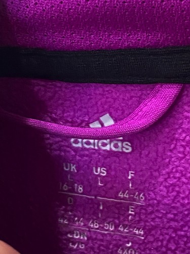 WOMENS Adidas Purple Hoody SWEATER Large L 16 18 - Picture 7 of 10
