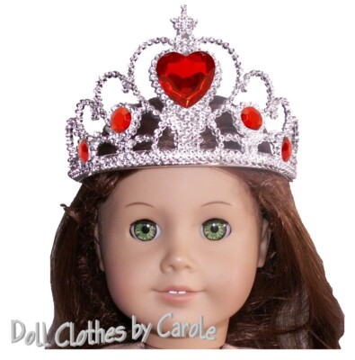 Red Purple Pink Blue Silver Jeweled Crown Tiara fits 18'' Popular Girl Size Doll