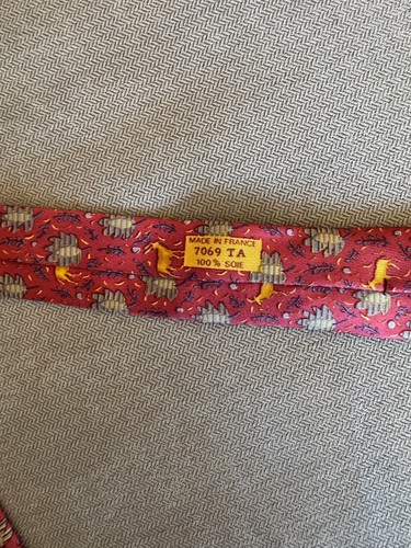 Corbata Hermes seda estampado ciervo 7069 TA Hecha en Francia - Imagen 7 de 8