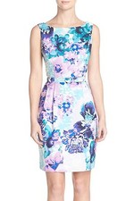  ELIZA J BELTED FLORAL PRINT FAILLE  FIT & FLARE  DRESS sz 22W