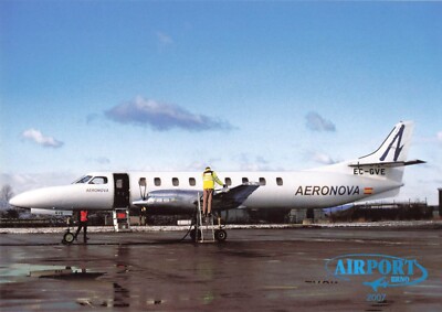 Postcard Airline AERONOVA Swearingen Metro III EC-GVE CC7.