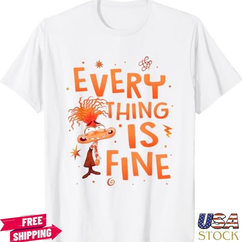 Camisa regular unisex Inside Out 2 Emotions Anxiety I'm Fine, talla S-3XL - Imagen 1 de 2