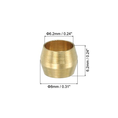 10-Pack 1/4" Brass Compression Fittings - Reliable Couplings For Plumbing & DIY Projects