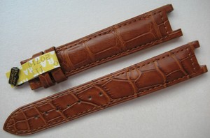 GENUINE CARTIER PASHA WATCH STRAP BAND SMOOTH BROWN ALLIGATOR LEATHER 18/16 NEW | eBay