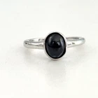 Vintage 925 Sterling Silver Blue Star Sapphire Cabochon Band Ring Size 7