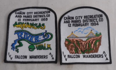 (2) Canon City Recreation & Parks District 12 Feb 1993-94 Falcon Wanders Patches