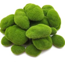 30PCS Artificial Moss Rocks 3 Size Faux Green Moss Covered Stones Green Moss ...