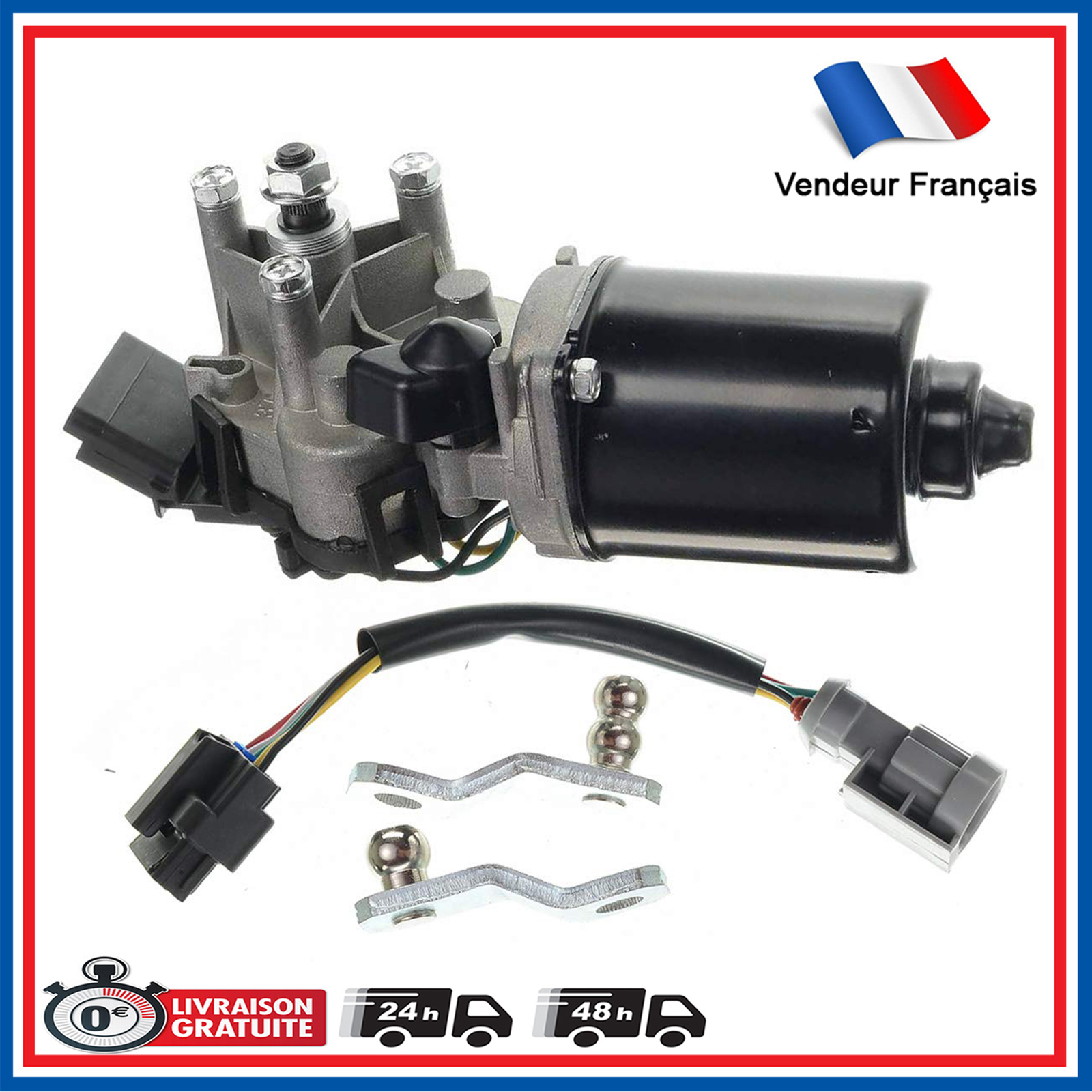 Moteur d'essuie-glace avant pour Renault Kangoo de 1997 à 2007 structure renforcée