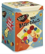Neato Classics 160 Marbles In A Tin Box by Toysmith - Retro Nostalgia Glass NIB