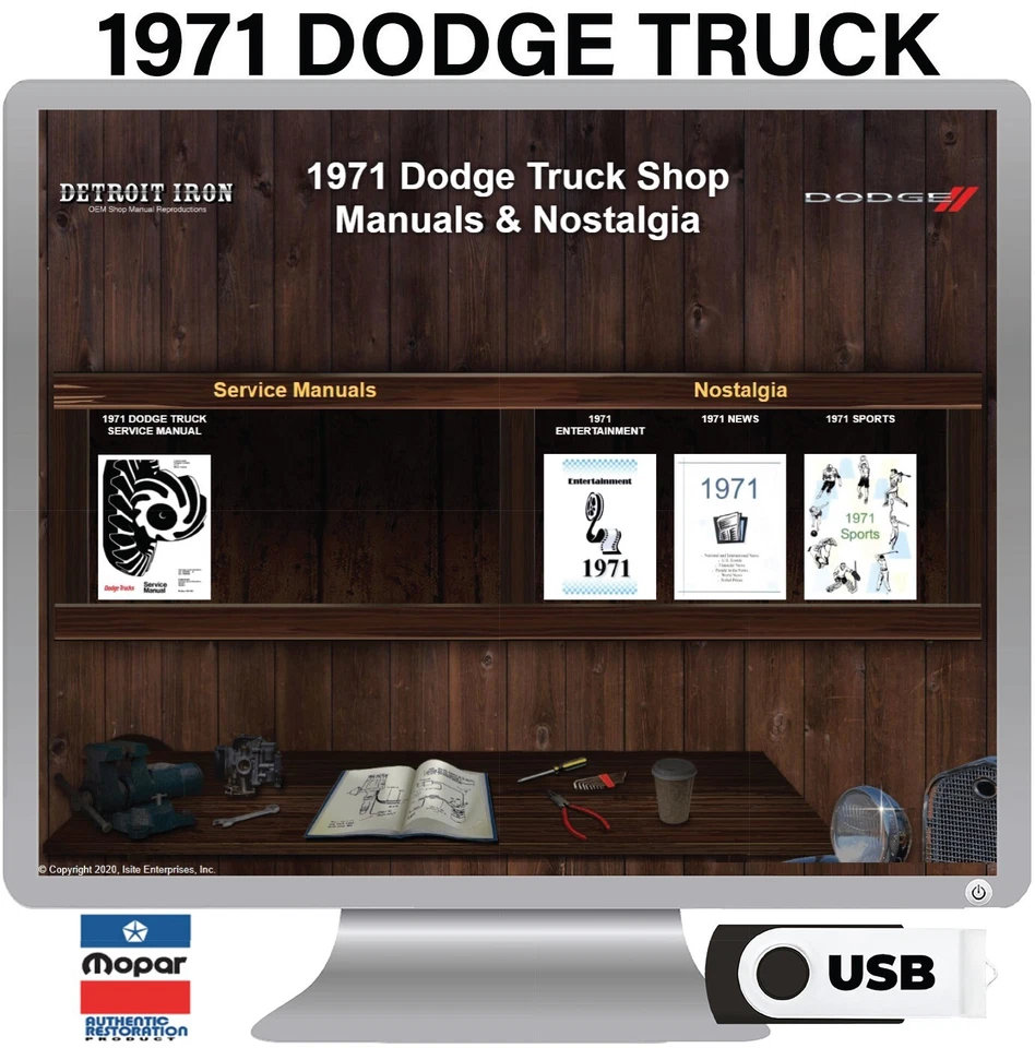 Dodge Truck 1971 manuales de taller en USB Foto 2 de 2