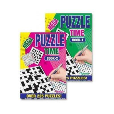 A5 Mega Puzzle Zeiträtselbücher Kreuzworträtsel, Wortsuche Brainteaser 2er Set