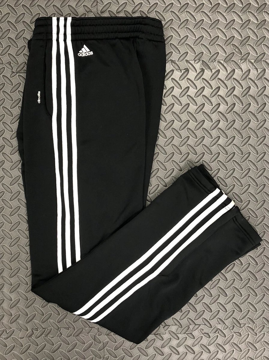 Girls Adidas TRACK PANTS Zip Ankles Climalite Three Stripe Juniors XL-18