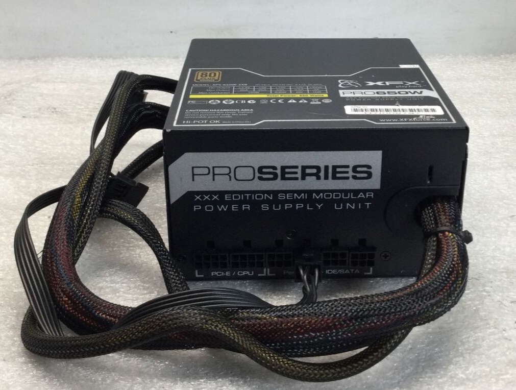 XFX Pro 650W PSU ATX Power Supply Unit XPS-650W-3XB, 80 PLUS