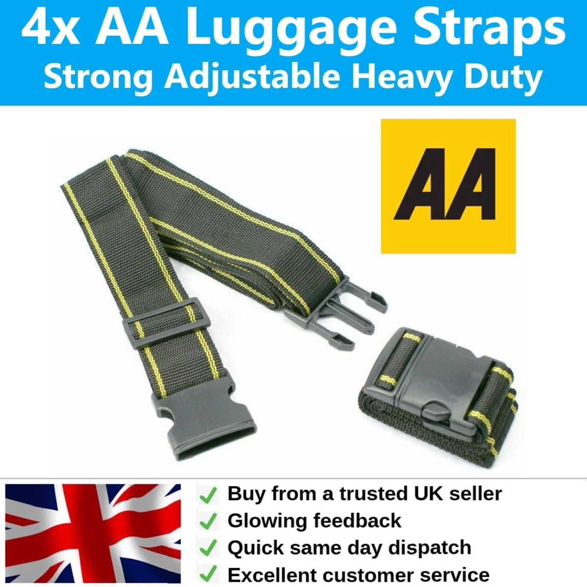 Heavy duty top luggage strap