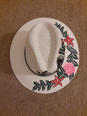 Cowboy Hat Medium Ladies Sun Hat Women's Hand Painted
