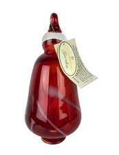 Hand Blown Cranberry Red Glass Hummingbird Feeder Jar w Tag 1990s 2000s
