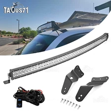 Roof 52" Curved LED Light Bar Mount Wire Kit For Chevy&GMC 1500 2500 3500 99-06