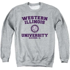 Western Illinois Uni Adult Crewneck Sweatshirt Circle, Athletic Heather, S-3XL