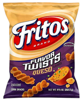 Fritos Flavor Twists Queso Flavored Corn Chips 9.25oz Limited Edition