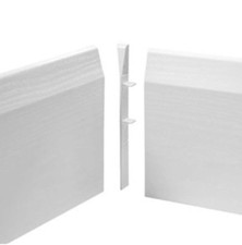 100mm & 150mm Chamfered 90° Internal UPVC Skirting Corner Joint Plastic Roomline
