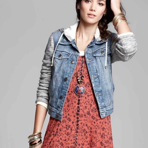 Distressed Hooded Denim Jacket, SZ S | eBay