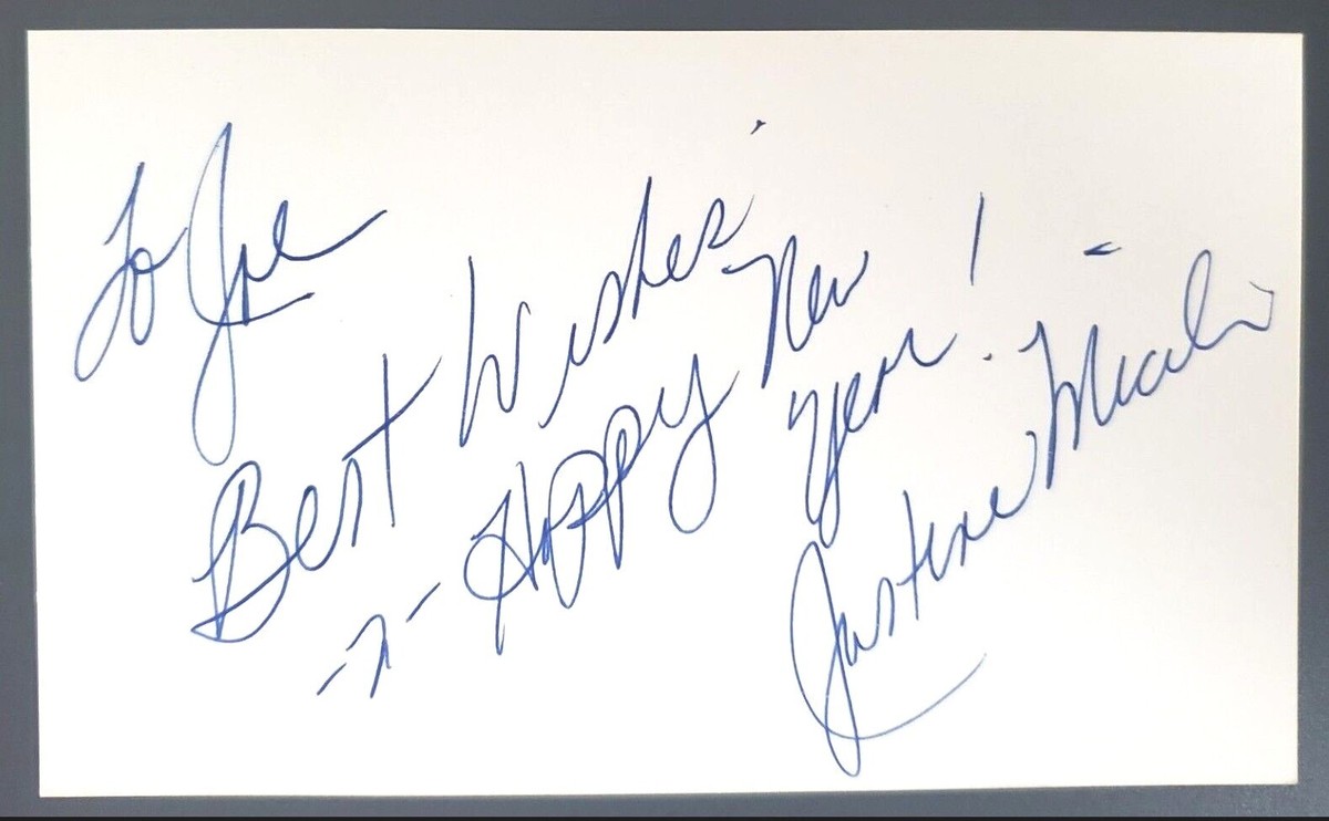 JUSTINE MICELI Index Card Authentic Autograph SEINFELD ~The