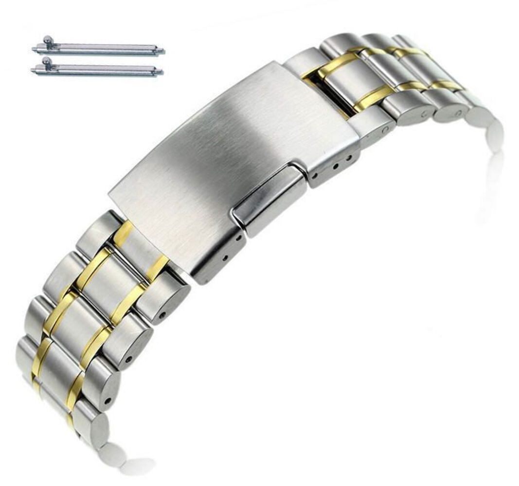 Stainless Steel Two-Tone Watch Band 19mm 21mm 23mm 26mm Metal Bracelet #5019