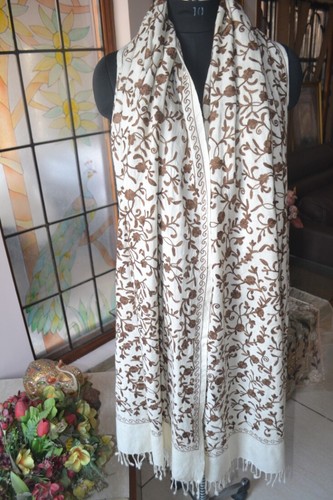 Mens wear TRADITIONAL KASHMIRI HAND EMBROIDERED Jaal THROW GENTS PASHMINA - Picture 3 of 10
