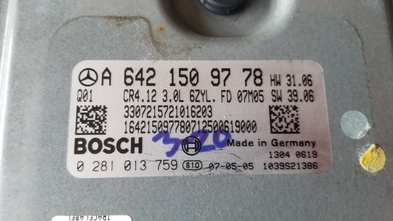 2007-2008 MERCEDES BENZ Ml320 Engine Control Module Unit ECM 