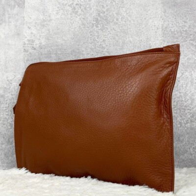 Authentic Bottega Veneta Clutch Bag Second Bag Pouch Brown
