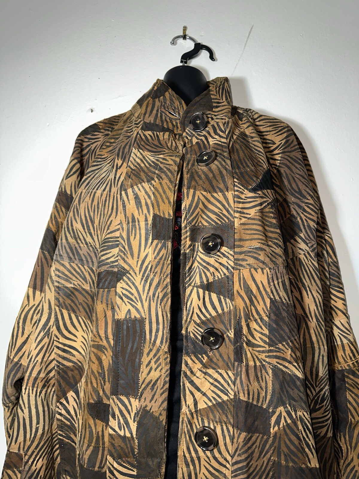 Vintage Suede Jacket, Tiger Strip Patchwork ADVAN… - image 2