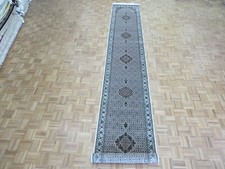 2'8 x 16'5 Runner Hand Knotted Ivory Fine Mahi Tabrez Rug Wool & Silk G9538