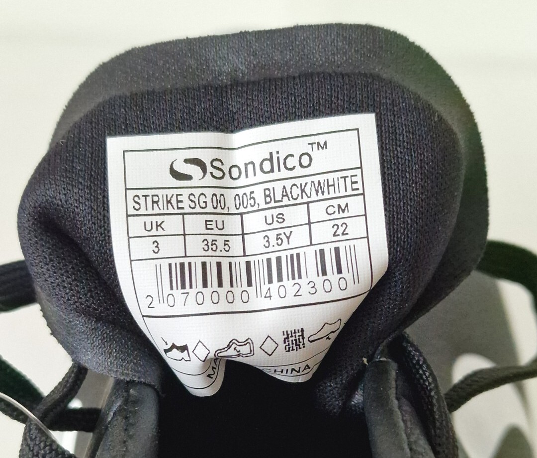 SONDICO KIDS Strike SG Soft Ground Football Boots JUNIOR BLACK UK 3 EU 35.5 NEW image 10