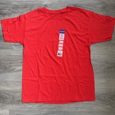 Gildan T-Shirt 100 Cotton Red Tee Size Youth Large