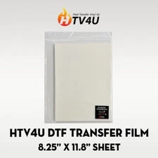 HTV4U DTF Transfer Film 8.25" x 11.8" Sheet Digital Transfer Film Cold Peel