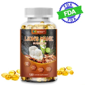 Capsules de Lion pour la Mane 1000mg - 120pcs Soutien cognitif pour la santé cérébrale