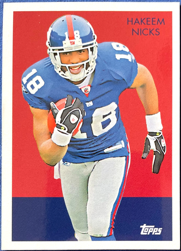 HAKEEM NICKS 2009 Topps Football Stars #92, Chicle Insert, New York Giants - Picture 3 of 3