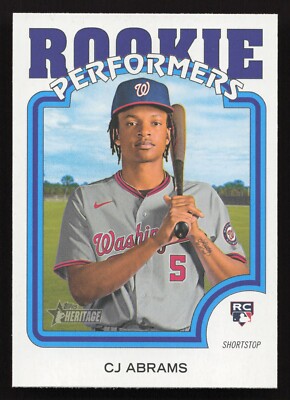 2022 Topps Heritage #RP-7 CJ Abrams RC Rookie Performers Washington Nationals