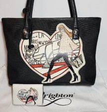 BRIGHTON *RARA* FASHIONISTA JET SET FASHIONISTA CHIC SHOPPER TOTE CON CUSTODIA 
